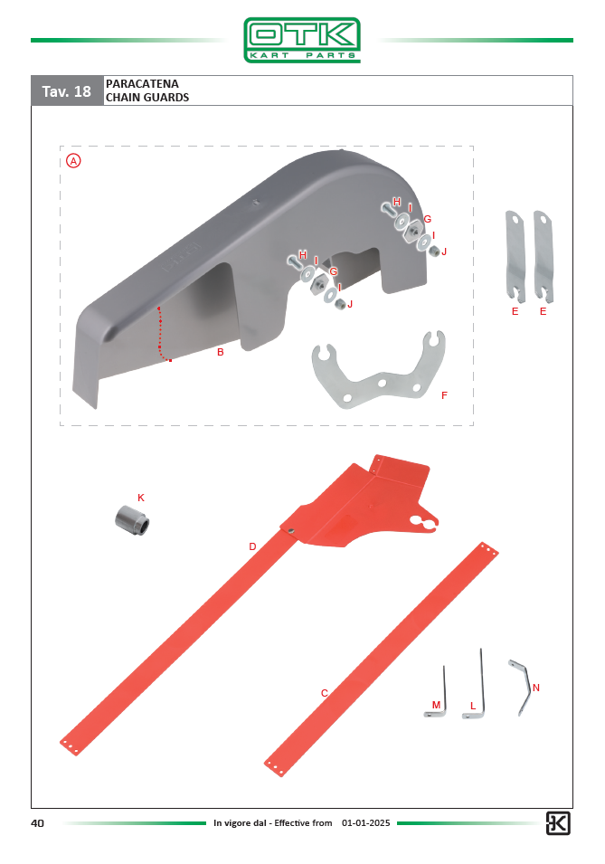 Kit paracatena integrale completo Complete integral chain guard kit