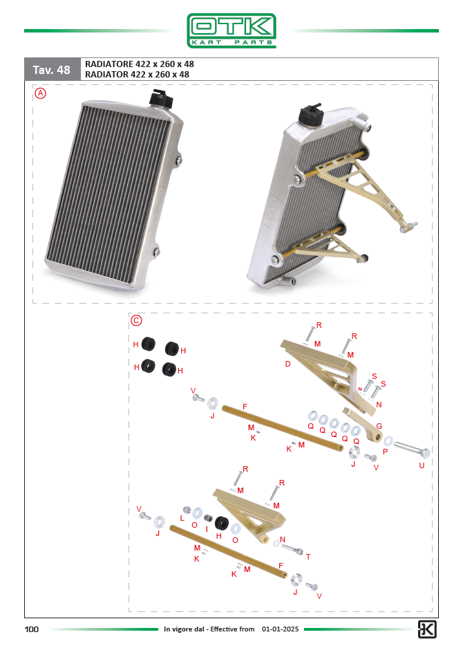 Supports Kit for Radiator OTK 470x265x43 mm